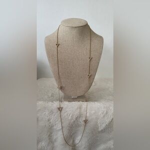 NADRI Long Station gold tone Pave Triangle Necklace 36” retailed $148 Nordstrom.